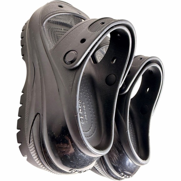 Crocs Mega Crush Platform Sandal Black Chunky Thick Sole Y2K Women 7 Goth Grunge - Picture 15 of 16